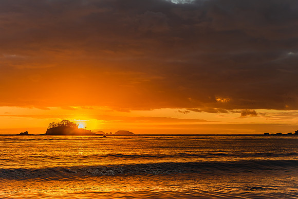 Sunrise Seascape with Island