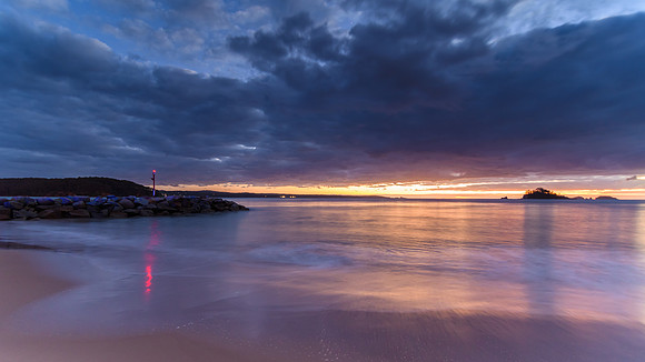 Dawn Seascape with Silhouettes