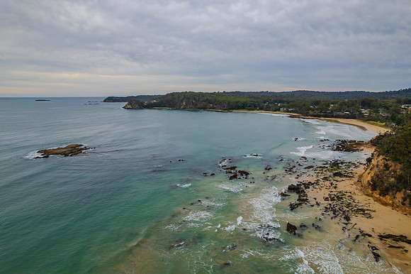 Cloudy morning seascape at Denhams Beach