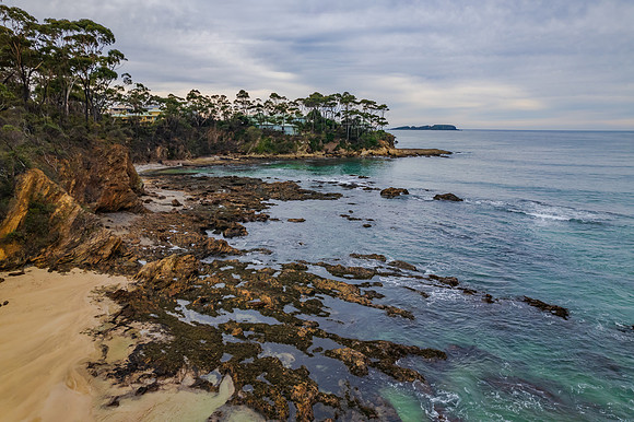 Cloudy morning seascape at Denhams Beach