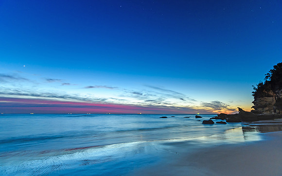 Blue Vibrant Dawn Seascape