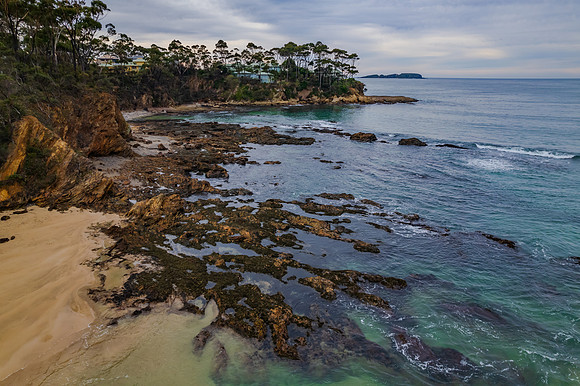 Cloudy morning seascape at Denhams Beach