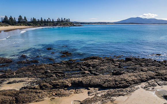 A winters day aerial seascape from Bermagui