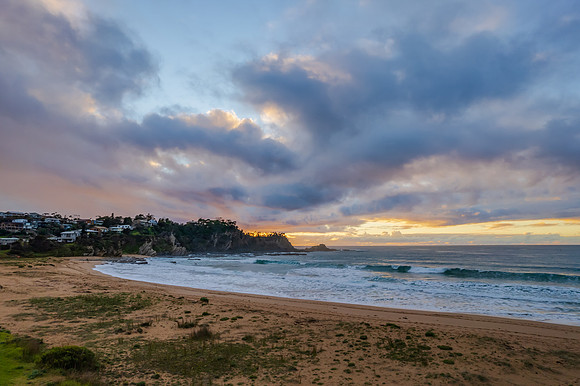 South Coast Sunrise Seascape and light high cloud