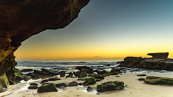 Sunrise Seascape from Cave
