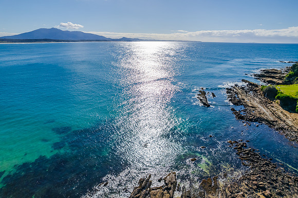 A winters day aerial seascape from Bermagui