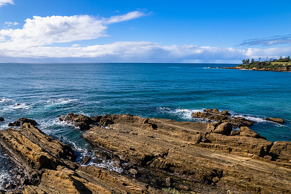 A winters day aerial seascape from Bermagui