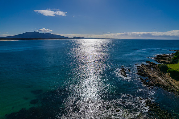 A winters day aerial seascape from Bermagui
