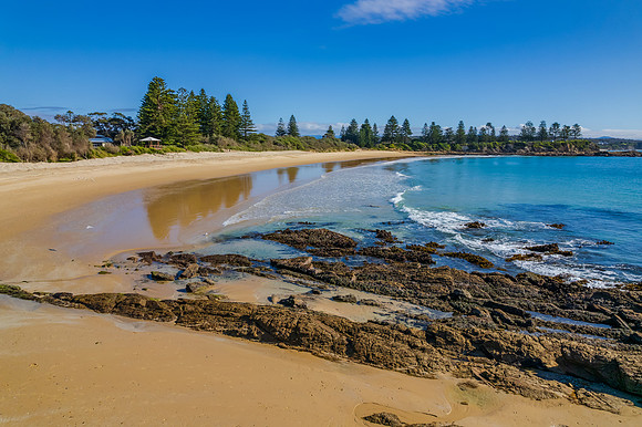 A winters day aerial seascape from Bermagui