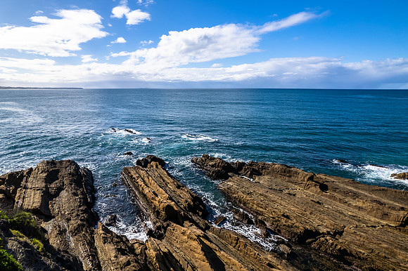A winters day aerial seascape from Bermagui