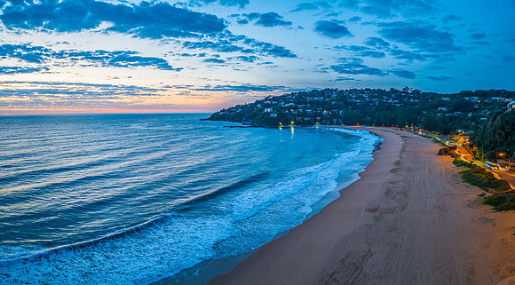 Sunrise at the seaside with clouds