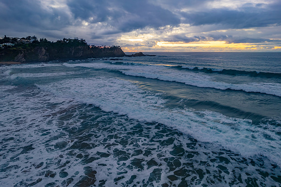 South Coast Sunrise Seascape and light high cloud