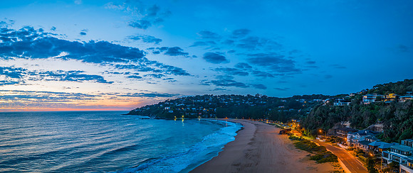 Sunrise at the seaside with clouds