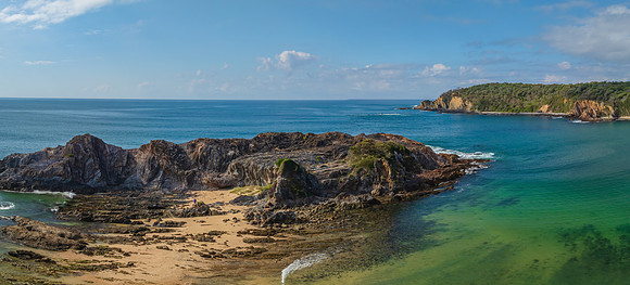 Aerial views over Guerilla Bay - Batemans Bay