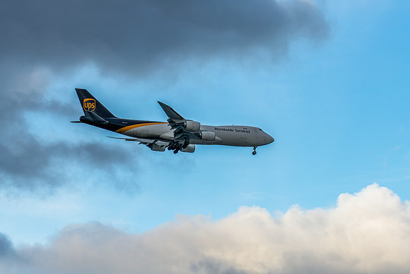 N607UP - Boeing 747-8F - UPS Aircraft in the cloudy sky