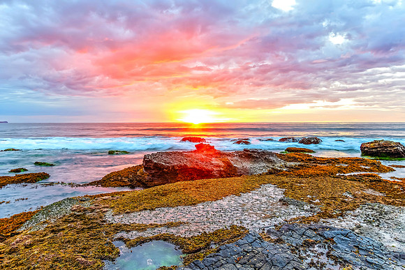 Cloudy Sunrise Seascape