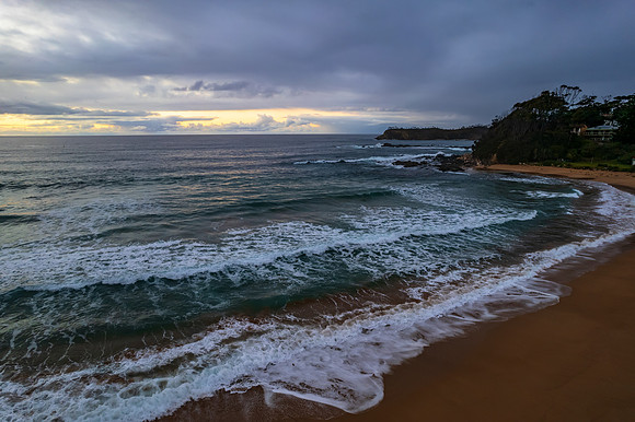 South Coast Sunrise Seascape and light high cloud