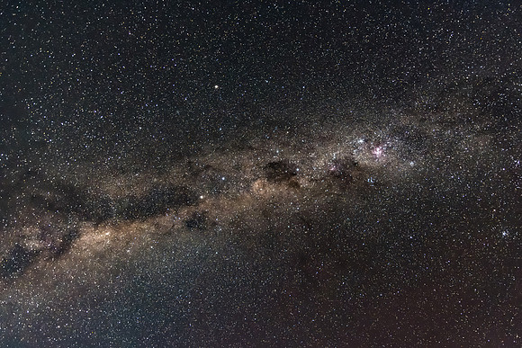 Stargazing at the Winter night sky and milky way