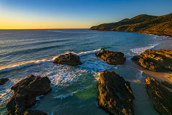 Burgess Beach Aerial Early Morning Seascape