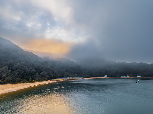 One foggy morning over the bay