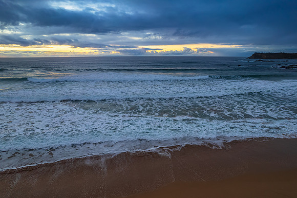 South Coast Sunrise Seascape and light high cloud