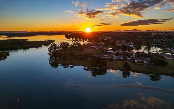 Waterfront Bay Sunset Panorama