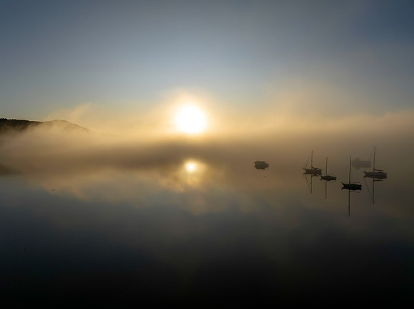 Boats in the fog