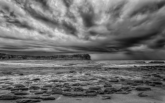 Artistic and Moody Seascape in Black and White