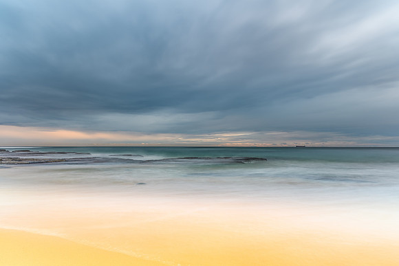 Overcast and Softly Beautiful Morning Seascape