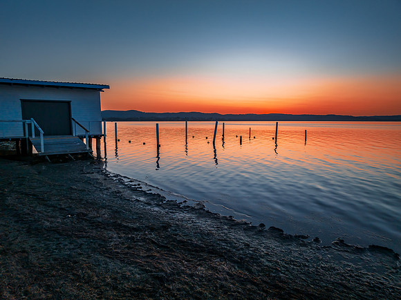 Sunset over the lake