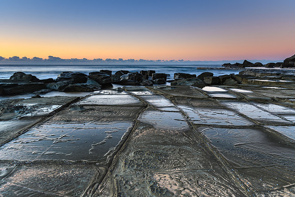 Sunrise and the Sea from Tessellated Rock Platform