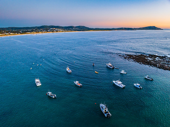 Calm and cool Spring sunrise over The Haven at Terrigal
