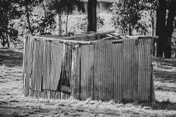 Old rusted shed on a rural property