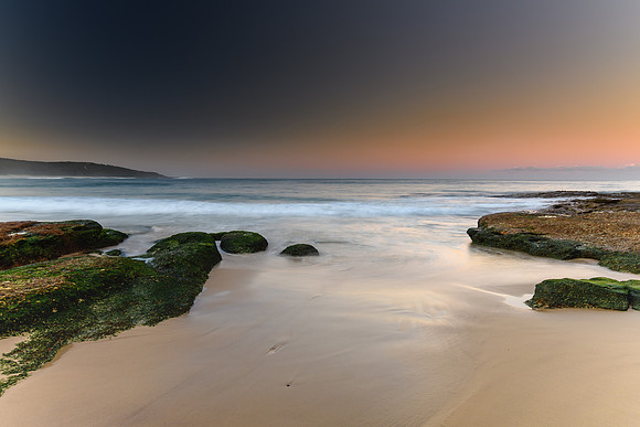 Sunset Seascape and Rock Ledge
