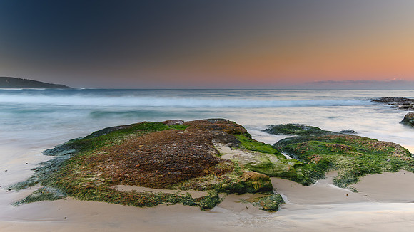 Sunset Seascape and Rock Ledge
