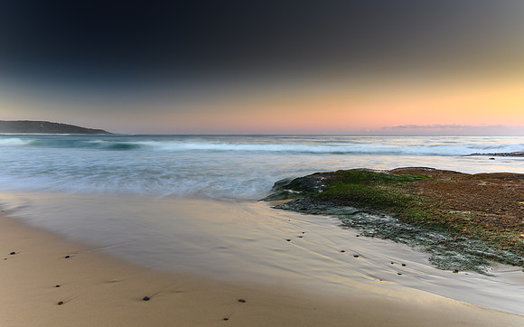 Sunset Seascape and Rock Ledge