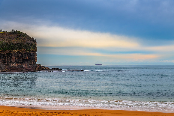 Cloud covered day at Mona Vale Beach