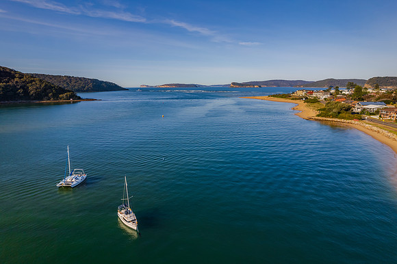 Early morning aerial views at the channel