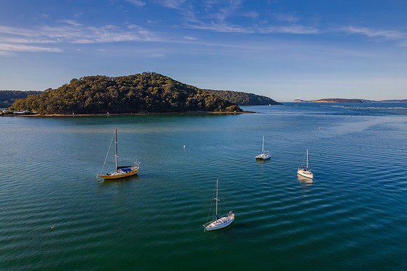 Early morning aerial views at the channel