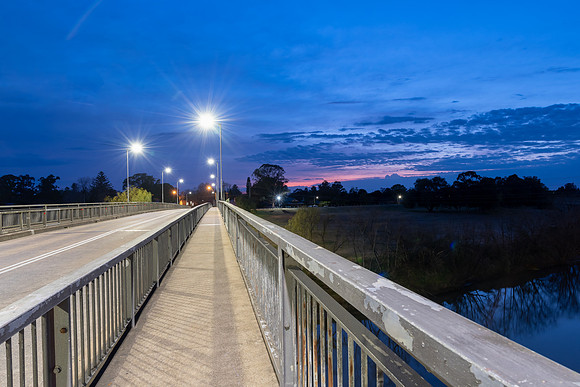 Sunbursts and Dawn over the Bridge