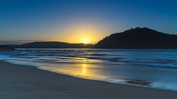 Hazy Sunrise Seascape