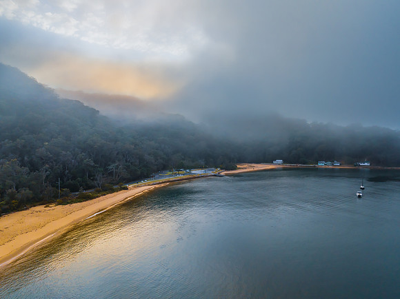 One foggy morning over the bay