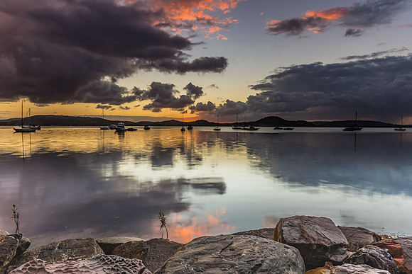 Overcast Waterscape with Hints of Colour