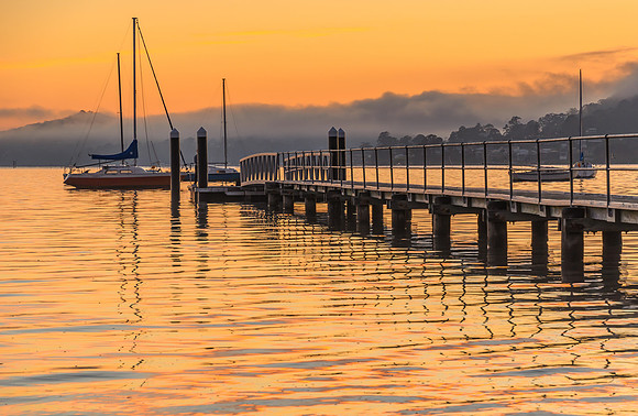 Sunrise and Low Clouds on the Bay