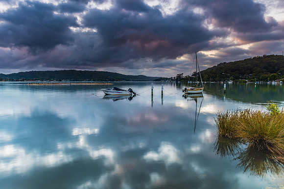 Early Morning Clouds and Reflections on the Bay