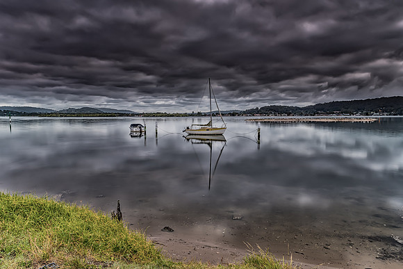 Early Morning Clouds and Reflections on the Bay