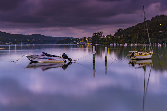 Boats and Reflections in the Bay