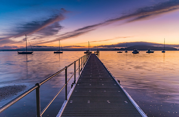 Sunrise and Low Clouds on the Bay