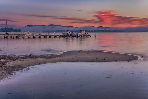 Sunrise and Low Clouds on the Bay
