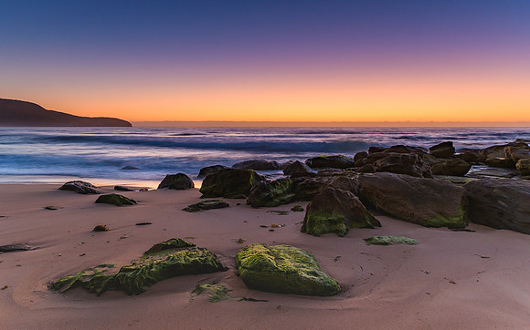 Rocky Dawn Reflections by the Sea